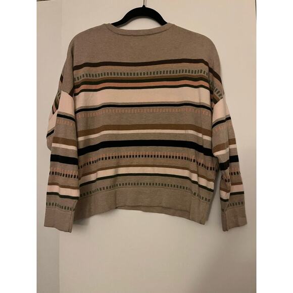 WISPR Brodie Cashmere Tan Striped Sweater Sz L - Picture 5 of 5